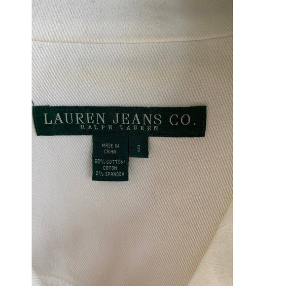 Lauren Jeans Co by Ralph Lauren white denim jacket - Picture 4 of 6